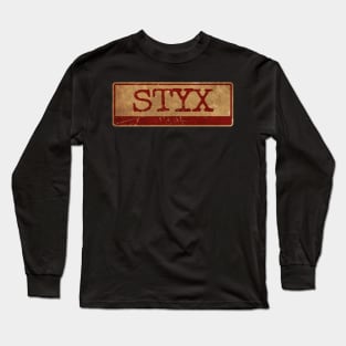 Aliska text red gold retro STYX Long Sleeve T-Shirt